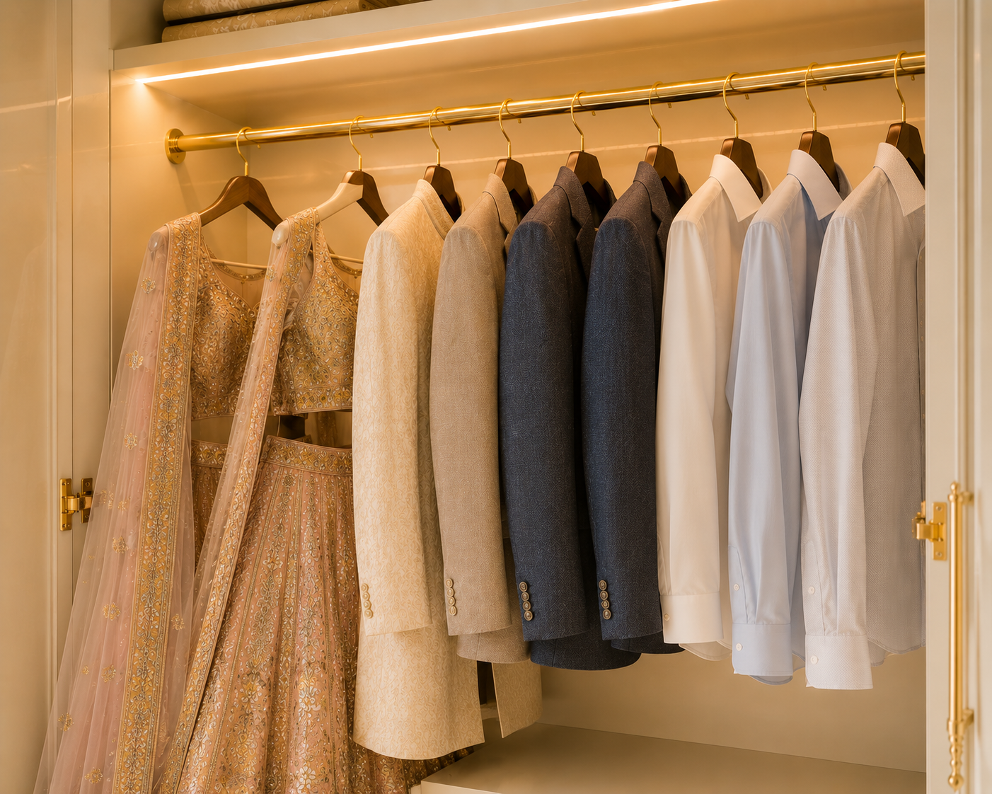 Hanging zone — suits and lehengas