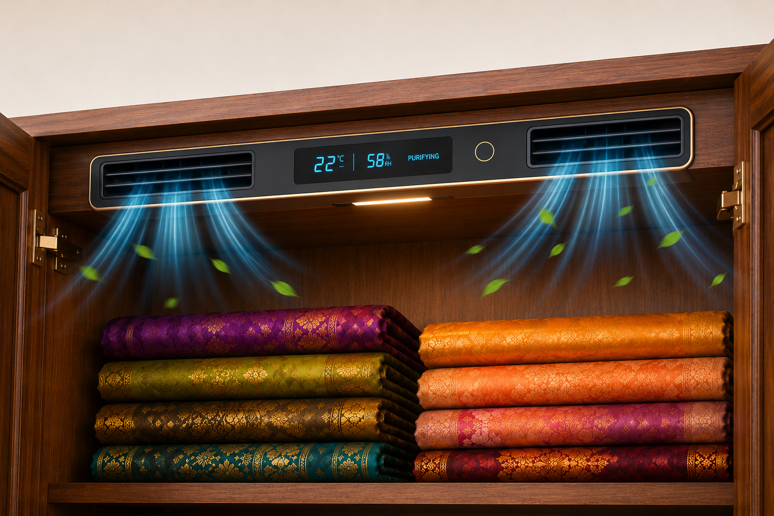 OLED display showing live temperature